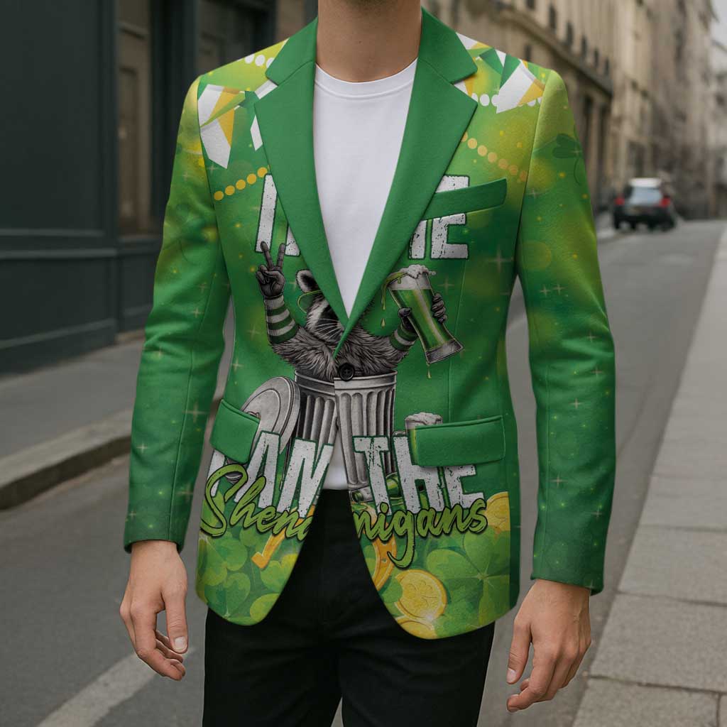 Funny Raccoon St Patrick's Day Blazer It's Me I Am the Shenanigans