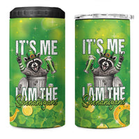 Funny Raccoon St Patrick's Day 4 in 1 Can Cooler Tumbler It's Me I Am the Shenanigans