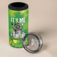 Funny Raccoon St Patrick's Day 4 in 1 Can Cooler Tumbler It's Me I Am the Shenanigans