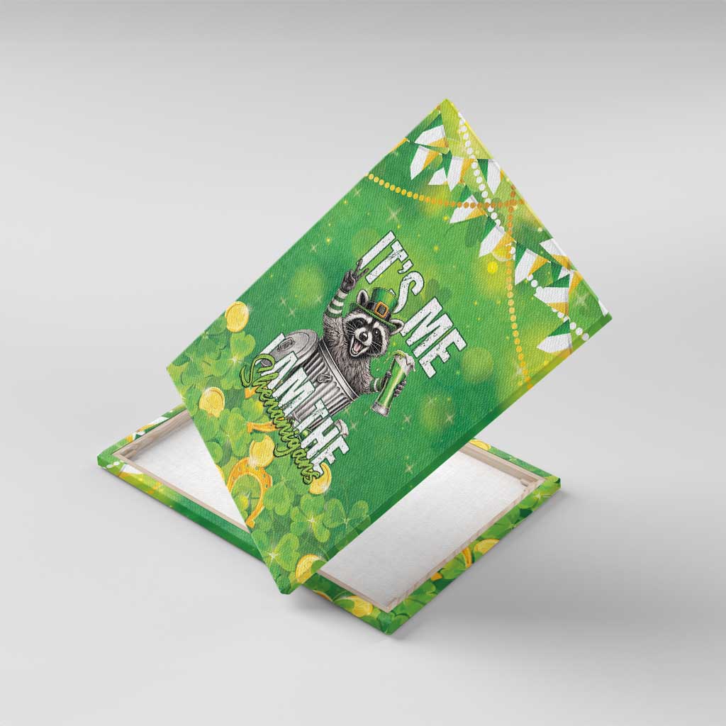 Funny Raccoon St Patrick's Day Canvas Wall Art It's Me I Am the Shenanigans