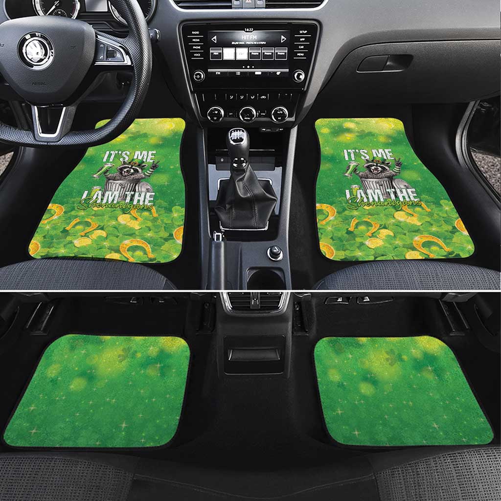 Funny Raccoon St Patrick's Day Car Mats It's Me I Am the Shenanigans