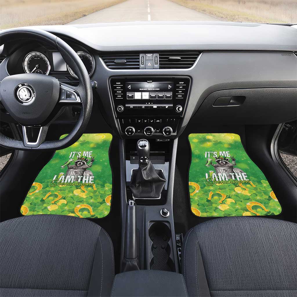 Funny Raccoon St Patrick's Day Car Mats It's Me I Am the Shenanigans