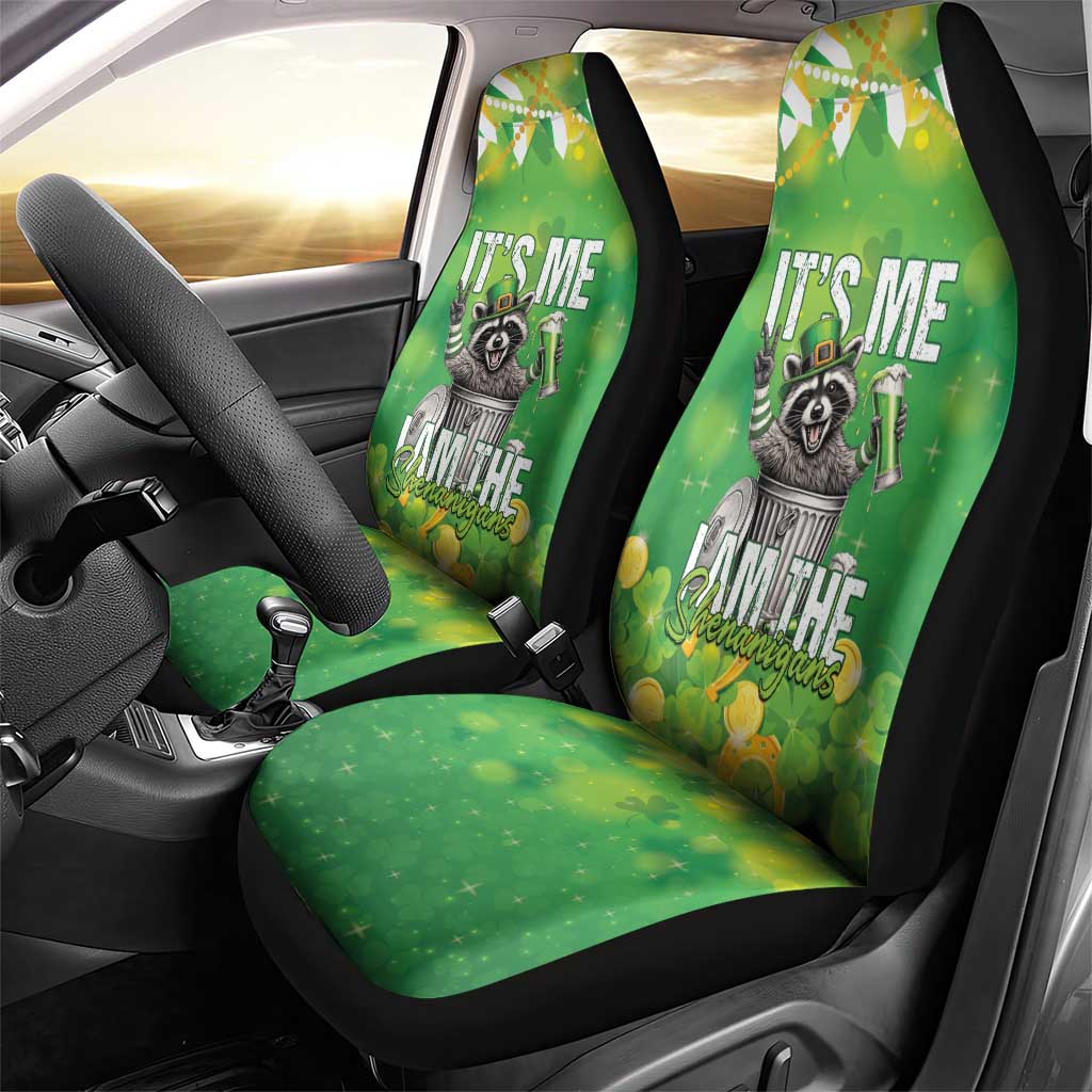 Funny Raccoon St Patrick's Day Car Seat Cover It's Me I Am the Shenanigans