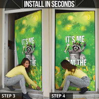 Funny Raccoon St Patrick's Day Door Cover It's Me I Am the Shenanigans