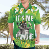 Funny Raccoon St Patrick's Day Hawaiian Shirt It's Me I Am the Shenanigans