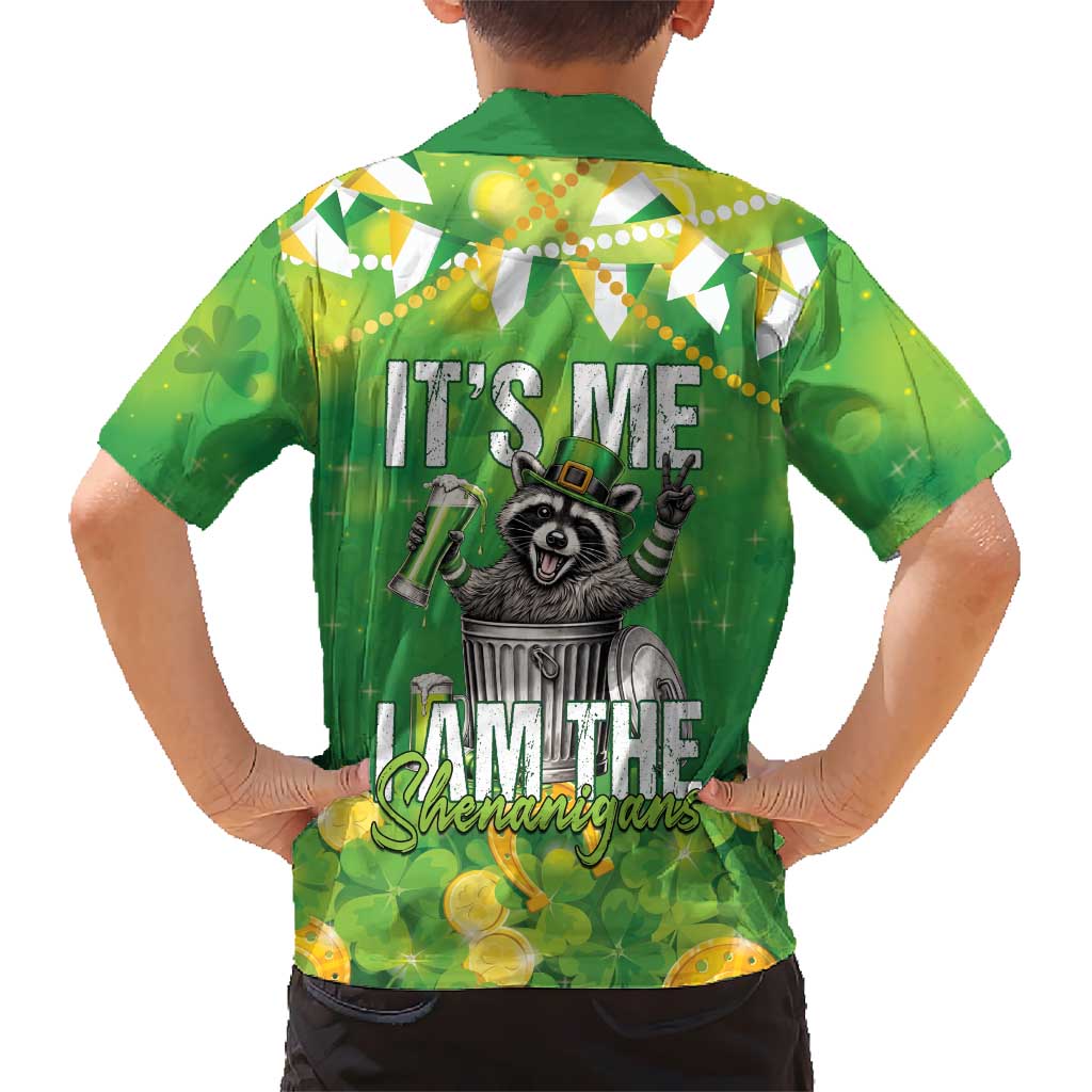Funny Raccoon St Patrick's Day Hawaiian Shirt It's Me I Am the Shenanigans