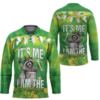 Funny Raccoon St Patrick's Day Hockey Jersey It's Me I Am the Shenanigans