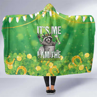 Funny Raccoon St Patrick's Day Hooded Blanket It's Me I Am the Shenanigans