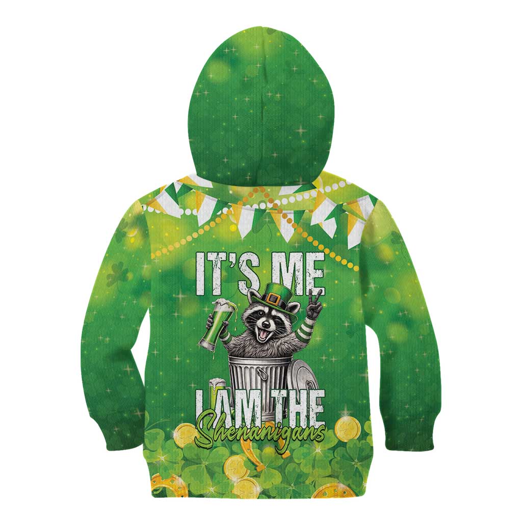 Funny Raccoon St Patrick's Day Kid Hoodie It's Me I Am the Shenanigans