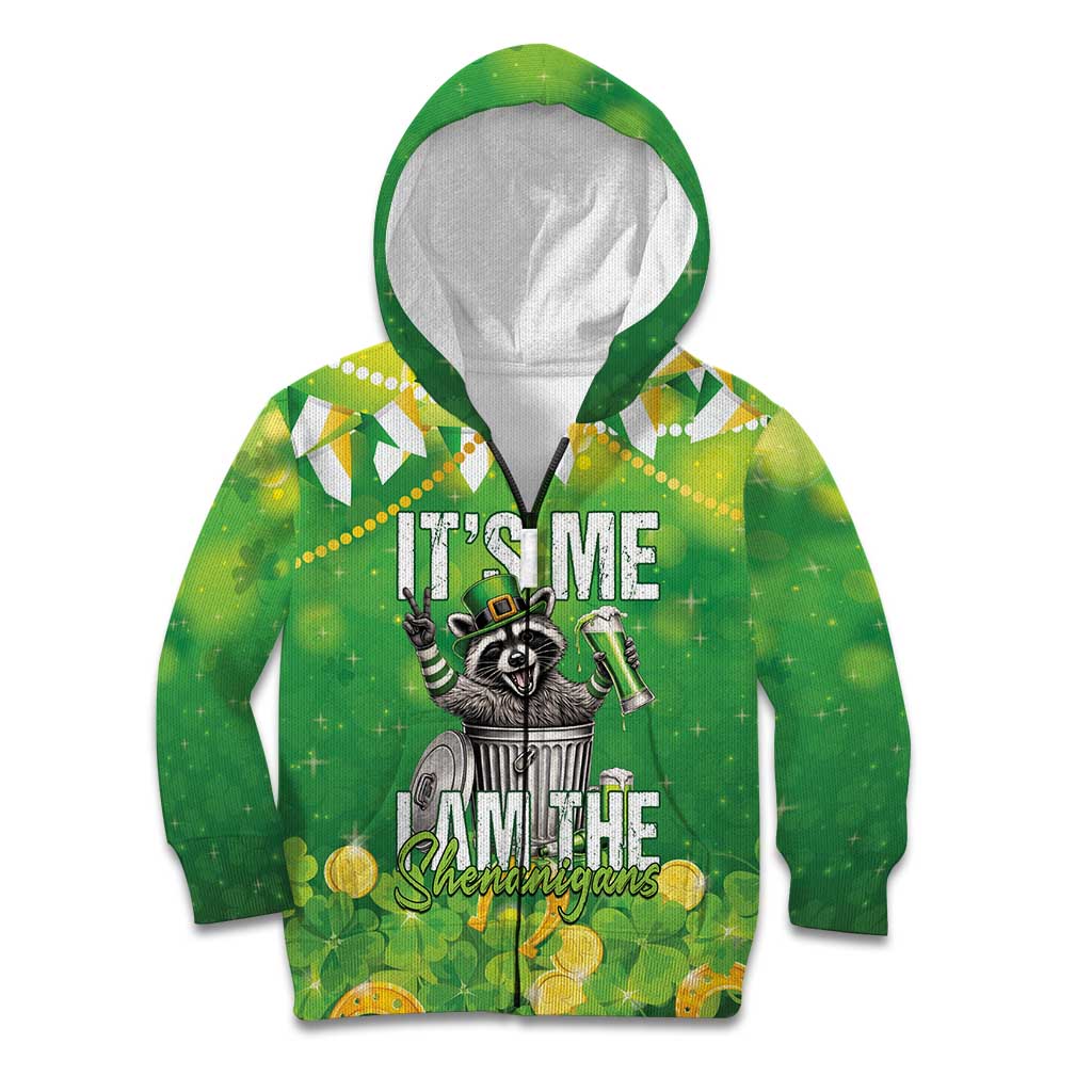 Funny Raccoon St Patrick's Day Kid Hoodie It's Me I Am the Shenanigans