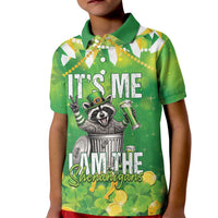 Funny Raccoon St Patrick's Day Kid Polo Shirt It's Me I Am the Shenanigans