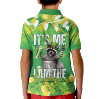 Funny Raccoon St Patrick's Day Kid Polo Shirt It's Me I Am the Shenanigans