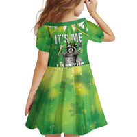 Funny Raccoon St Patrick's Day Kid Short Sleeve Dress It's Me I Am the Shenanigans