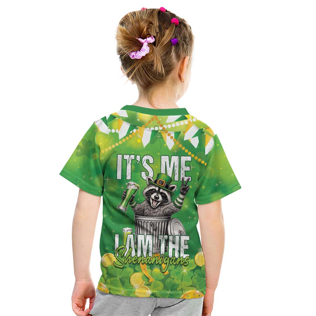 Funny Raccoon St Patrick's Day Kid T Shirt It's Me I Am the Shenanigans