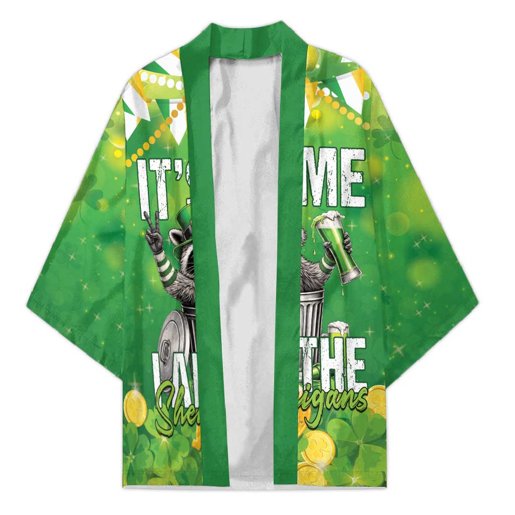 Funny Raccoon St Patrick's Day Kimono It's Me I Am the Shenanigans