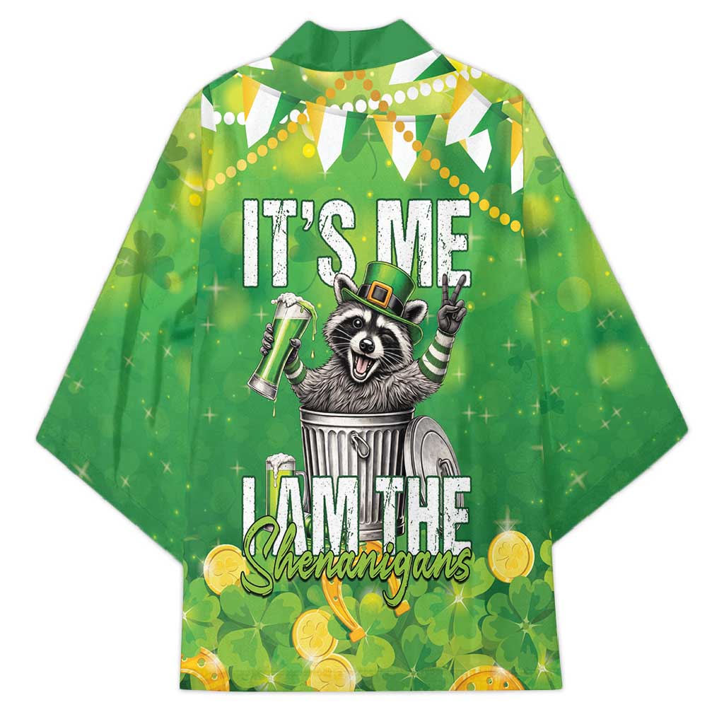 Funny Raccoon St Patrick's Day Kimono It's Me I Am the Shenanigans