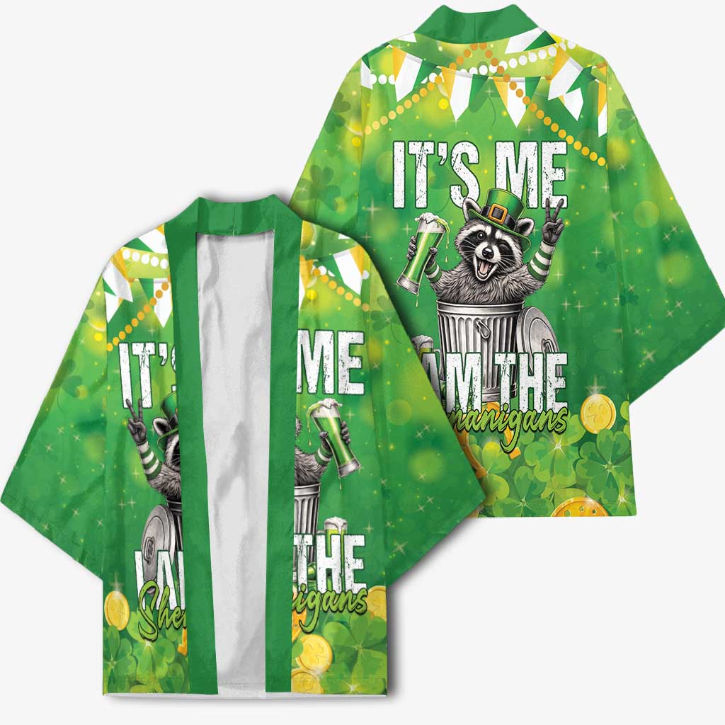 Funny Raccoon St Patrick's Day Kimono It's Me I Am the Shenanigans
