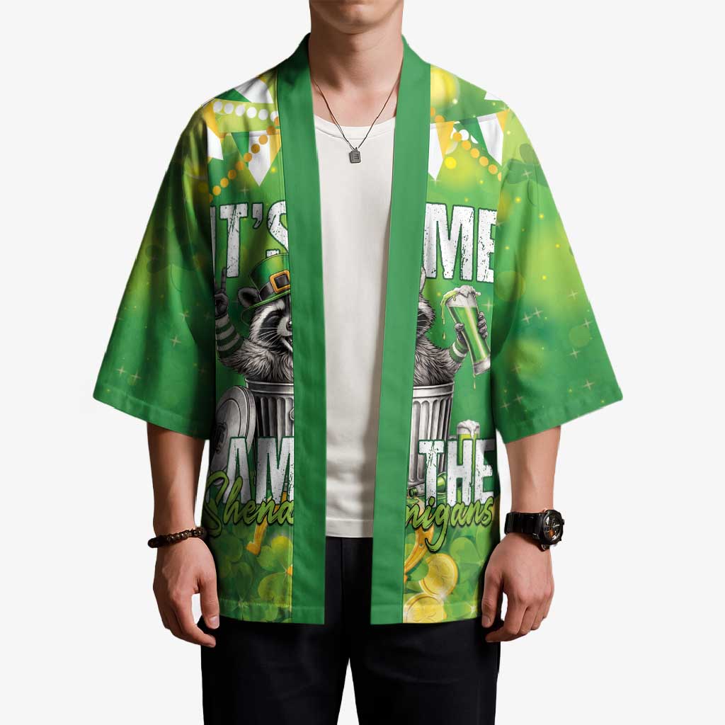 Funny Raccoon St Patrick's Day Kimono It's Me I Am the Shenanigans