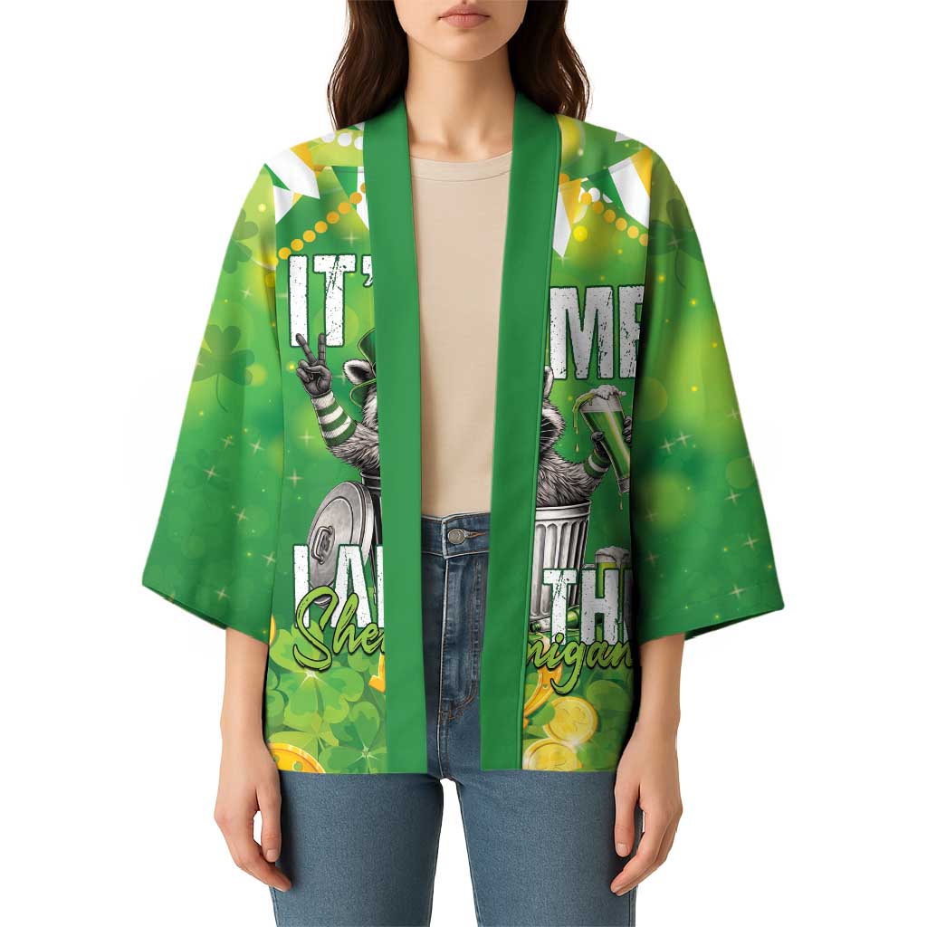 Funny Raccoon St Patrick's Day Kimono It's Me I Am the Shenanigans