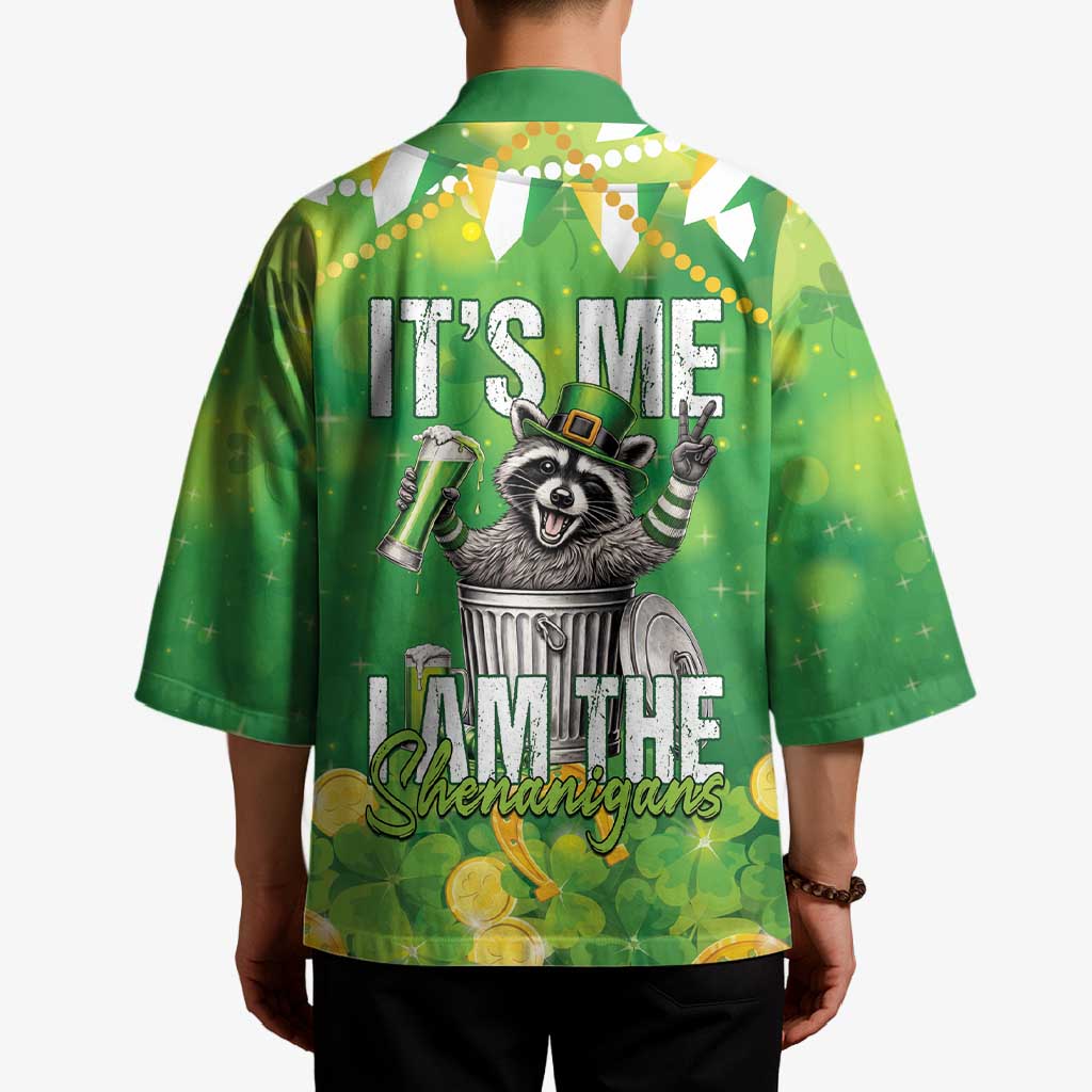 Funny Raccoon St Patrick's Day Kimono It's Me I Am the Shenanigans