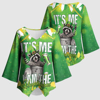 Funny Raccoon St Patrick's Day Kimono Sleeve Blouse It's Me I Am the Shenanigans