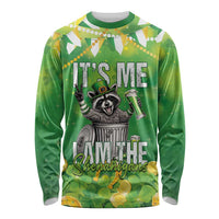 Funny Raccoon St Patrick's Day Long Sleeve Shirt It's Me I Am the Shenanigans