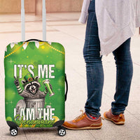 Funny Raccoon St Patrick's Day Luggage Cover It's Me I Am the Shenanigans