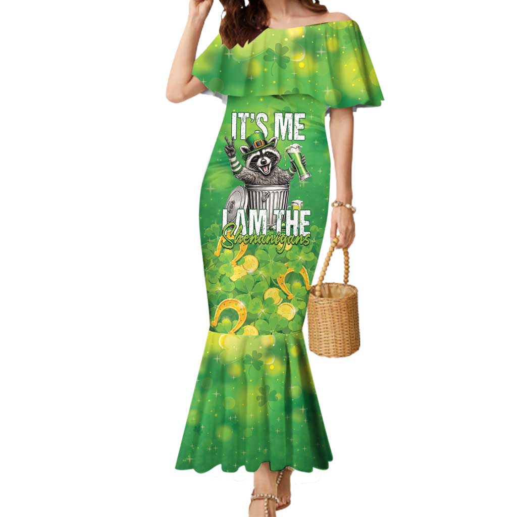 Funny Raccoon St Patrick's Day Mermaid Dress It's Me I Am the Shenanigans