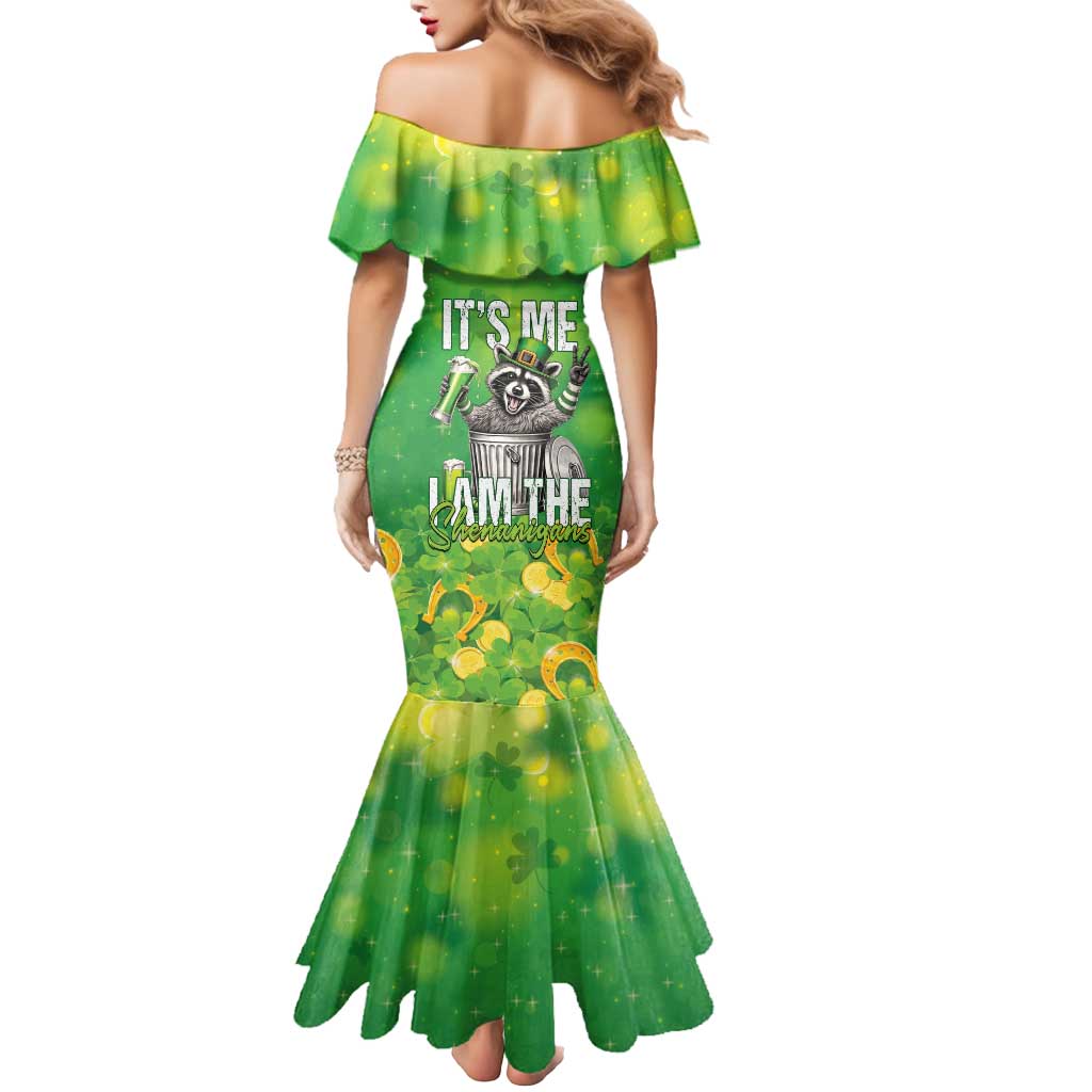 Funny Raccoon St Patrick's Day Mermaid Dress It's Me I Am the Shenanigans