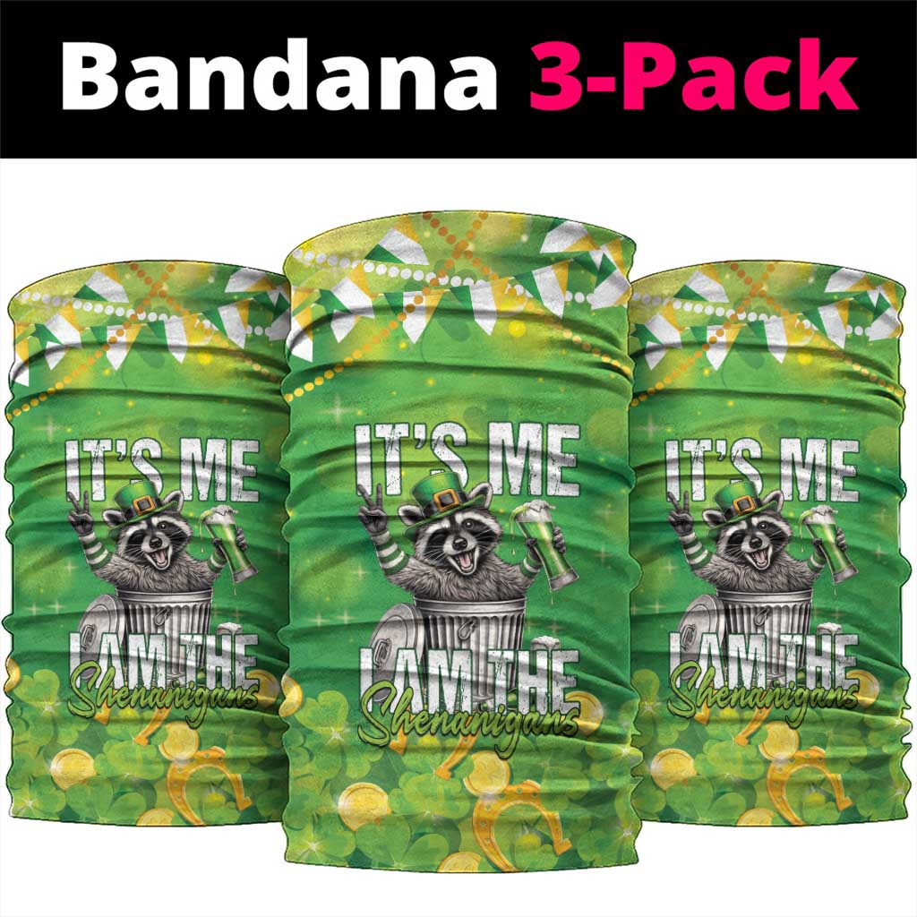 Funny Raccoon St Patrick's Day Neck Gaiter It's Me I Am the Shenanigans