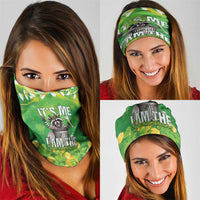 Funny Raccoon St Patrick's Day Neck Gaiter It's Me I Am the Shenanigans