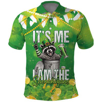 Funny Raccoon St Patrick's Day Polo Shirt It's Me I Am the Shenanigans