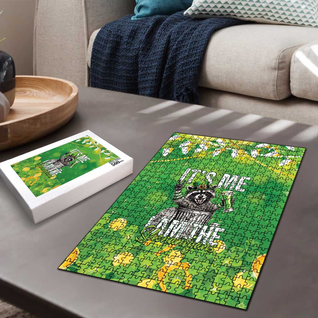 Funny Raccoon St Patrick's Day Puzzle It's Me I Am the Shenanigans
