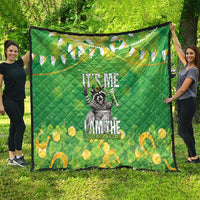 Funny Raccoon St Patrick's Day Quilt It's Me I Am the Shenanigans