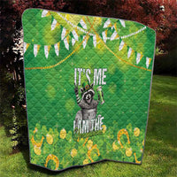 Funny Raccoon St Patrick's Day Quilt It's Me I Am the Shenanigans