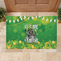 Funny Raccoon St Patrick's Day Rubber Doormat It's Me I Am the Shenanigans