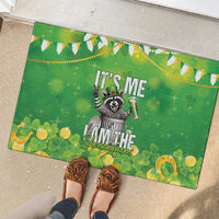 Funny Raccoon St Patrick's Day Rubber Doormat It's Me I Am the Shenanigans