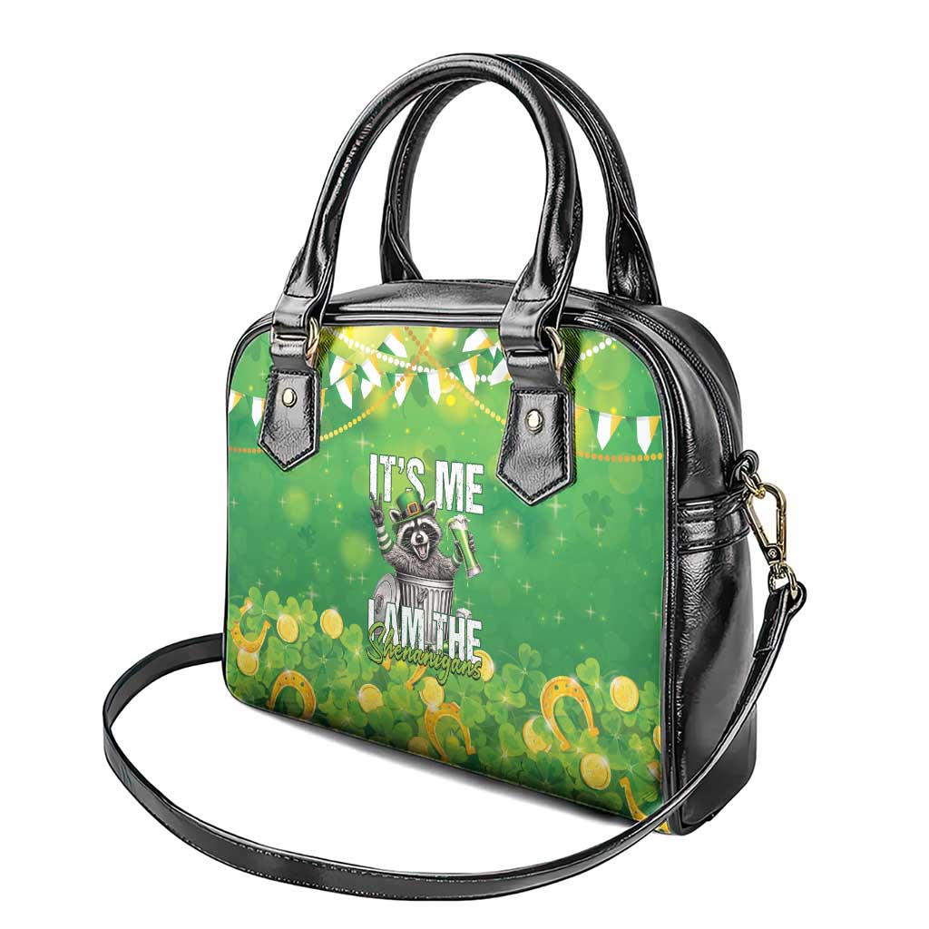 Funny Raccoon St Patrick's Day Shoulder Handbag It's Me I Am the Shenanigans