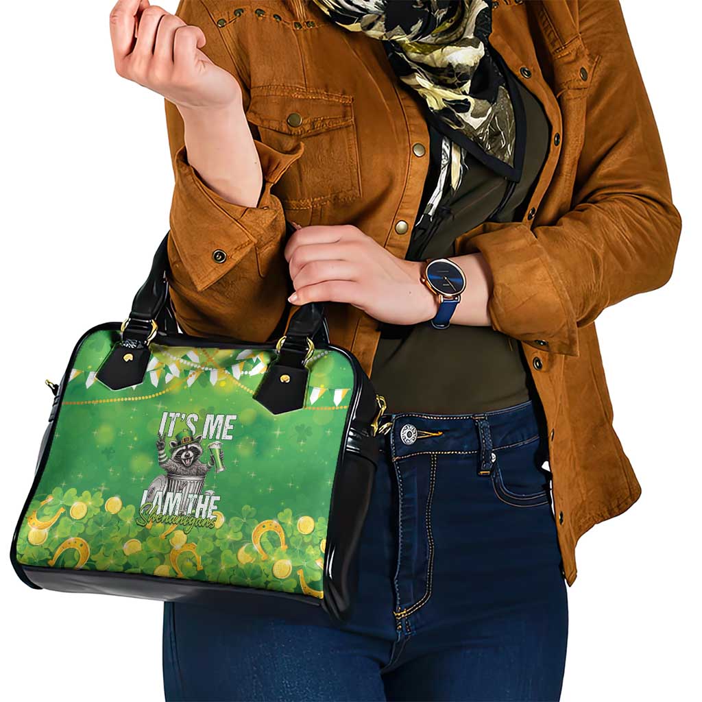 Funny Raccoon St Patrick's Day Shoulder Handbag It's Me I Am the Shenanigans