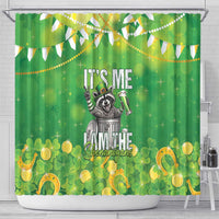 Funny Raccoon St Patrick's Day Shower Curtain It's Me I Am the Shenanigans