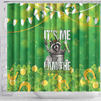 Funny Raccoon St Patrick's Day Shower Curtain It's Me I Am the Shenanigans