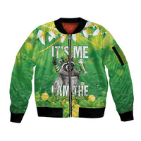 Funny Raccoon St Patrick's Day Sleeve Zip Bomber Jacket It's Me I Am the Shenanigans
