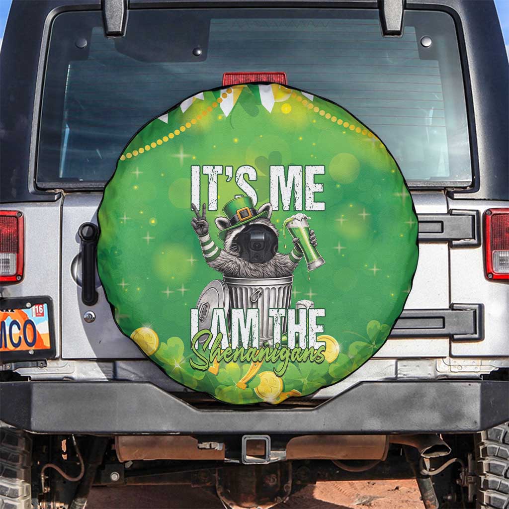 Funny Raccoon St Patrick's Day Spare Tire Cover It's Me I Am the Shenanigans