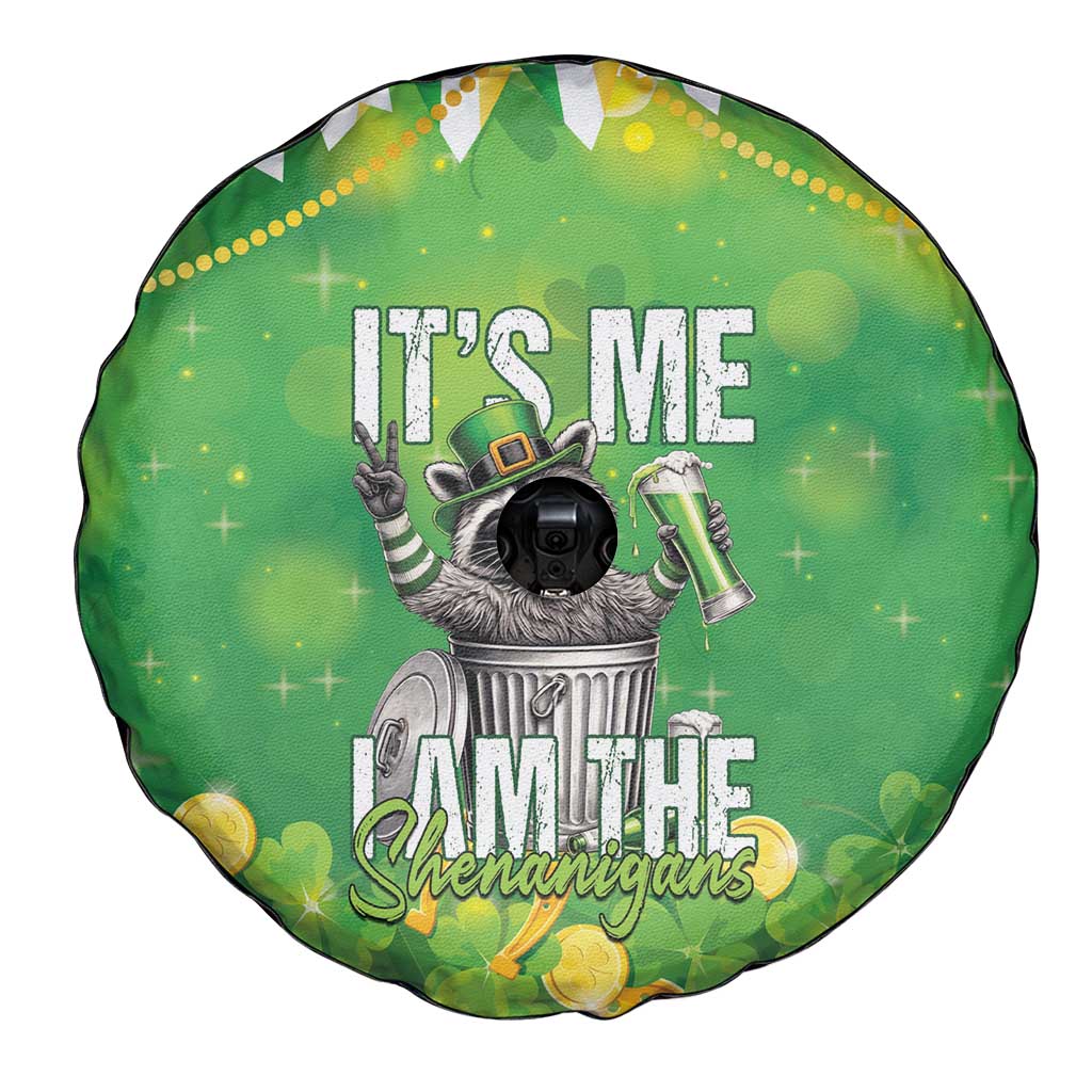Funny Raccoon St Patrick's Day Spare Tire Cover It's Me I Am the Shenanigans
