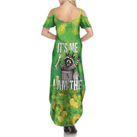 Funny Raccoon St Patrick's Day Summer Maxi Dress It's Me I Am the Shenanigans
