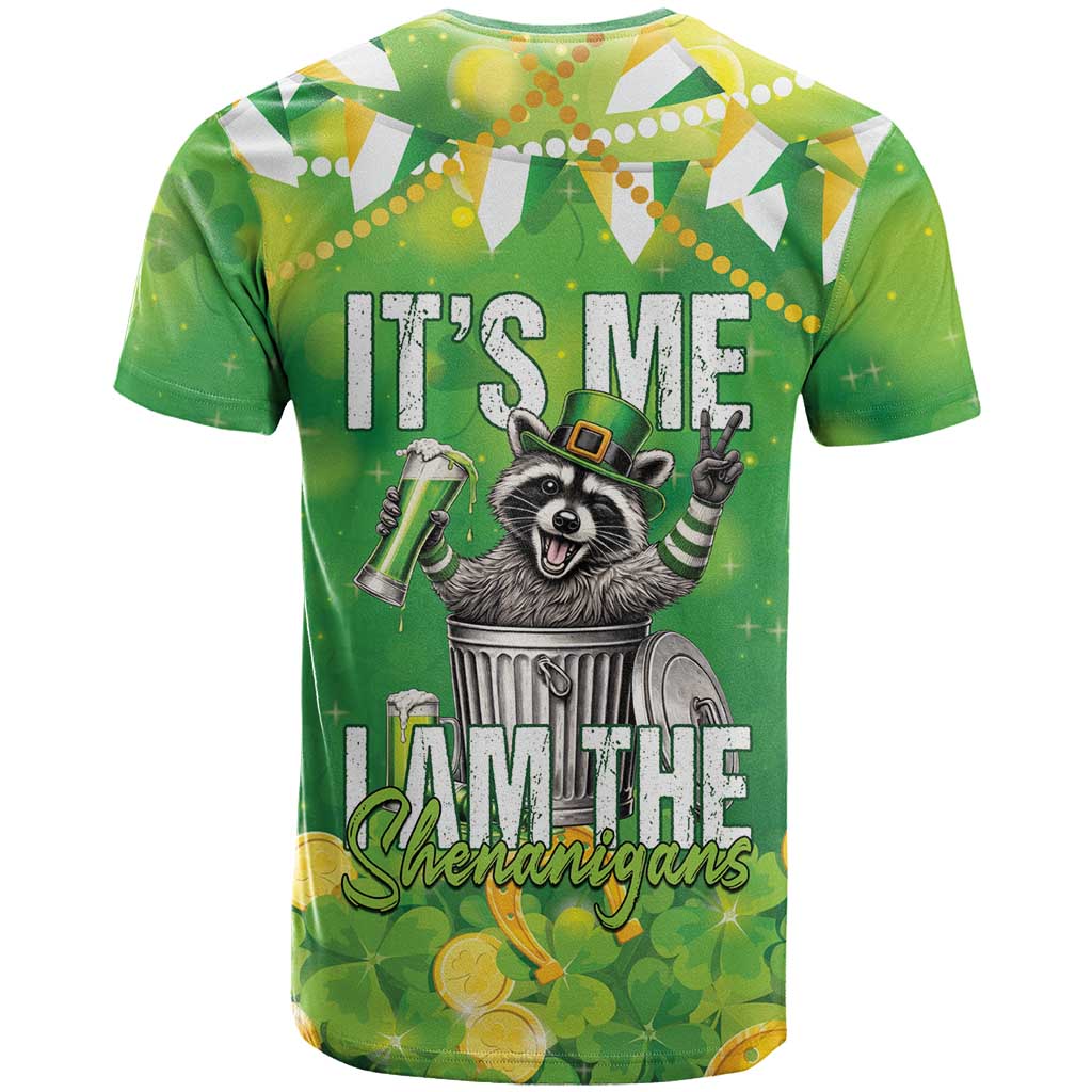 Funny Raccoon St Patrick's Day T Shirt It's Me I Am the Shenanigans
