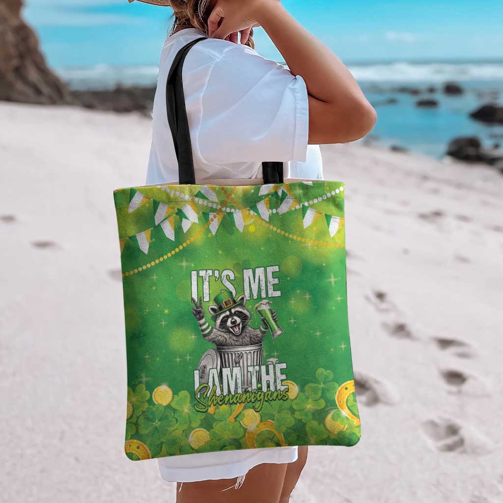 Funny Raccoon St Patrick's Day Tote Bag It's Me I Am the Shenanigans