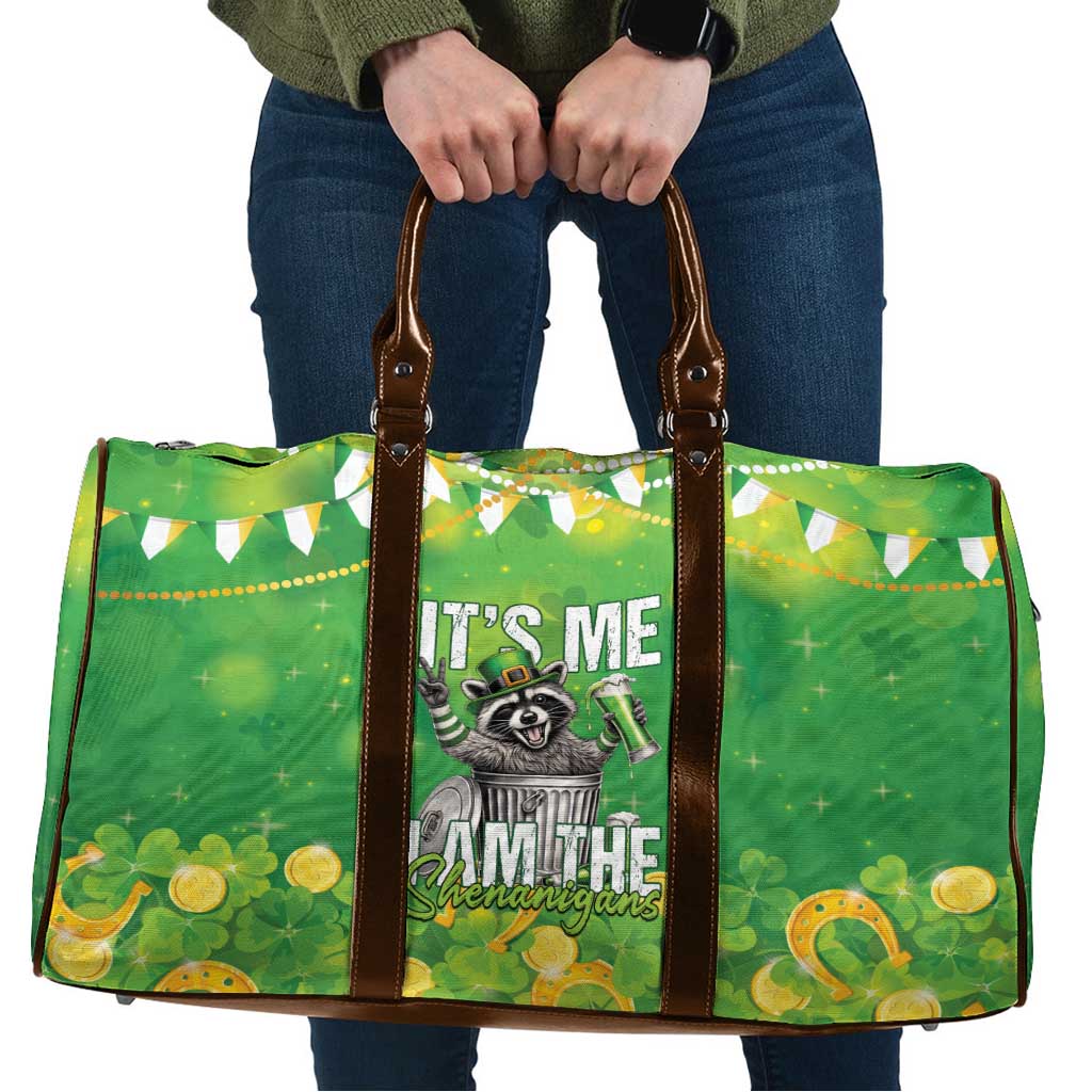 Funny Raccoon St Patrick's Day Travel Bag It's Me I Am the Shenanigans