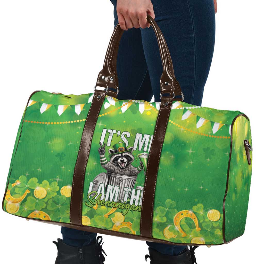 Funny Raccoon St Patrick's Day Travel Bag It's Me I Am the Shenanigans