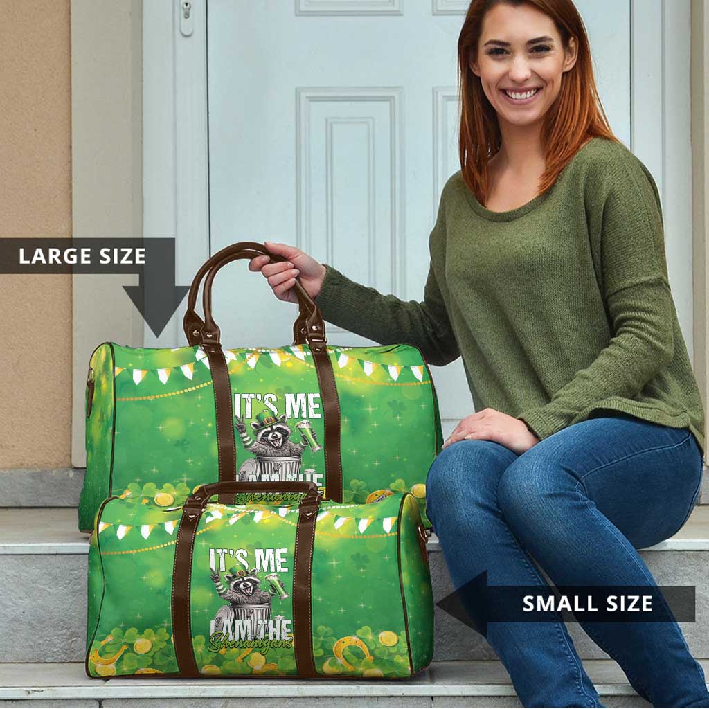 Funny Raccoon St Patrick's Day Travel Bag It's Me I Am the Shenanigans